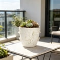 thumbnail image 5 of AuroraX Butterfly Pattern Plantser Double Layer Hollow Plantser Decorative Ventilated Lightweight Indoor Outdoor Plastic Embossed Garden Pot White, 5 of 6