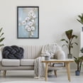 thumbnail image 2 of Stupell Industries Fading White Flowers on Blue Black Framed Floater Canvas Wall Art, design by Gina Kelly, 2 of 9