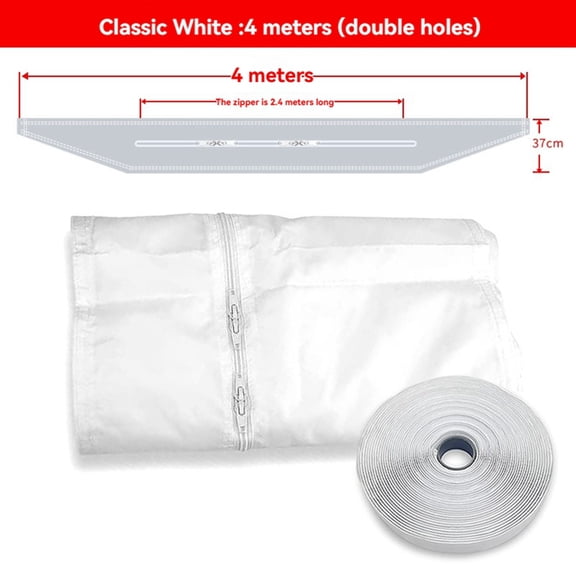 Portable AC Window Kit 4m No-Drill Casement Seal Cloth for Mobile Air Conditioner Exhaust Ventilation Attachment