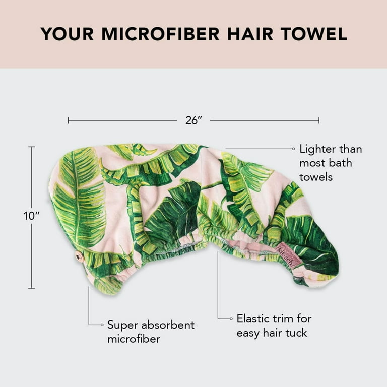 Kitsch Cleanse Ritual Microfiber Hair Towel Wrap Palm Leaves 1 Count Walmart