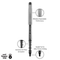 thumbnail image 4 of Bolígrafo Rollerball uni-ball Vision Stick Aguja Punta Fina Tinta Negra (Paquete de 5), 4 of 8