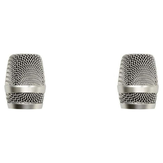 ZLight Metal Replacement Microphone Grille Professional Protective KTV Mic Head Part Type 5 Silver 2Set