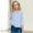 Light Blue, variant on ATOGUTA Girls Long Sleeve Top Size 1T-15 Kids Boys Crewneck School Base Tees Clothes Cute Pullovers Tops Black
