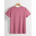 thumbnail image 5 of Camiseta de talla grande para mujer, Top con estampado de huellas de corazón y perro, camiseta informal suave y elástica, ropa de moda urbana 2024, 5 of 5
