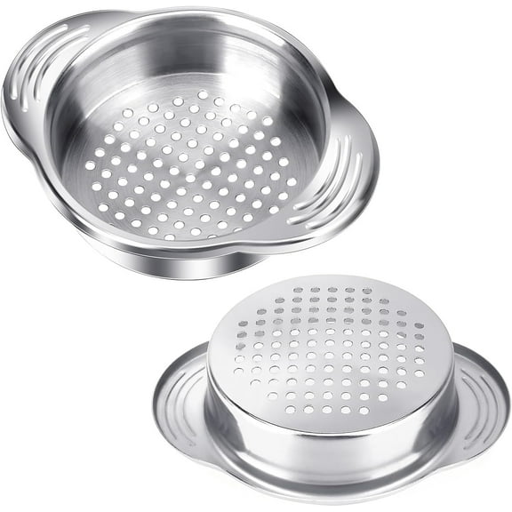 Tuna Strainer Press,Tuna Fish Press Can Strainer,Food Drainer Strainers,Stainless Steel Canning Colander,Metal Oil Filtering Sieve with Handle for Canned Goods,Silver