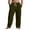 Army Green, variant on Men's Linen Four Seasons Thin Breathable Cargo Multi-pocket Pants, Loose Casual Wide Leg Trousers for Travel and Comfort,Army Green,L
