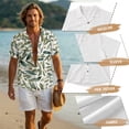 thumbnail image 6 of FOR U DESIGNS Green Leaf Print Linen-Style Couple Matching Outfits Men's Button Up Shirt and Women's Sleeveless Maxi Sundress with Pocket, 6 of 7