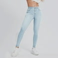 thumbnail image 5 of Women's High Waisted Jean Elastic Waist Pull on Pants Trendy Baggy Loose Denim Pants, 5 of 9