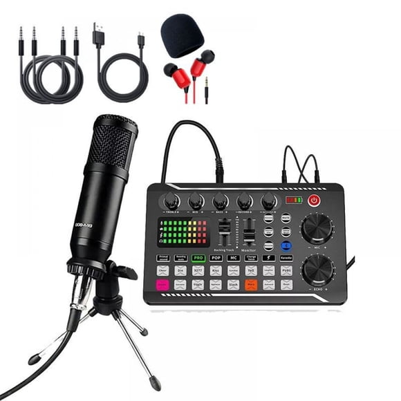 Kit de Podcasting Profesional con Consola de Mezcla y Micrófono BM800 para Streaming y Producción de Video