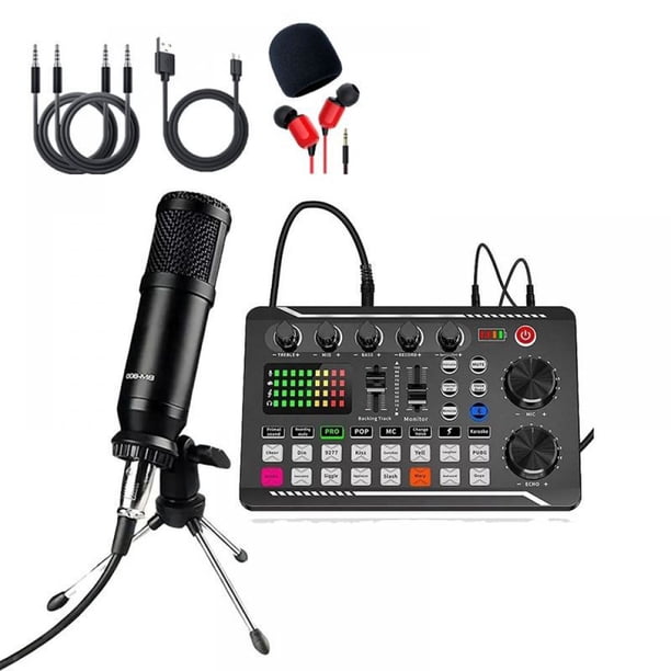 Kit de Podcasting Profesional con Consola de Mezcla y Micrófono BM800 para Streaming y Producción de Video