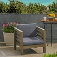 thumbnail image 2 of Noble House Oana Outdoor Acacia Wood Club Chair in Gray and Dark Gray, 2 of 11