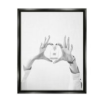 Stupell Tres Chic Heart Glam Perfume Beauty & Fashion Photography Black Floater Framed Art Print Wall Art