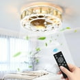 thumbnail image 3 of Historyli Go5H Caged Ceiling Fan With Lights Remote Control, LowFlush Mount Farmhouse Modern Ceiling Fans, 6 Speeds Reversible Blades, 5 LED Bulbs Included For Bedroom Living Room, 3 of 9
