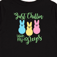 thumbnail image 4 of Inktastic Funny Easter Just Chillin' with My Peeps Boys or Girls Long Sleeve Toddler T-Shirt, 4 of 5