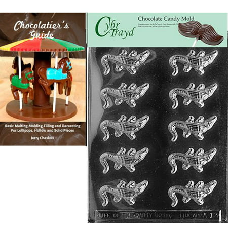 

Cybrtrayd Alligators Chocolate Candy Mold with Our Chocolatier s Guide Instructions Manual