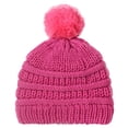 thumbnail image 2 of STEADY Newborn Hats Big Bow Baby Cap Cotton Cute Hat Newborn Beanie Infant Boys Hats Textured Knit Caps 0-24 Months One Size / Hot Pink, 2 of 3