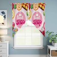 thumbnail image 6 of Swag Valance Curtains for Windows, Sweet Shop Words Light Filtering Kitchen Curtains with Rod Pocket, Candyland Colorful Lollipop Potatoes Window Treatment Valances for Living Room, 36x36 - 2 PCS, 6 of 9
