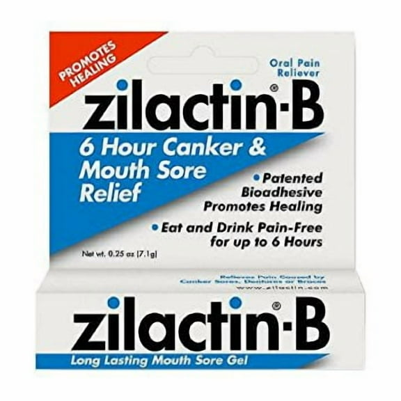 Zilactin B Long Lasting Mouth Sore Gel - 0.25 Oz(pack of 2)