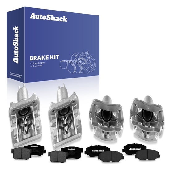 AutoShack Front & Rear Brake Calipers   Ceramic Brake Pads Replacement for 2005-2006 Honda CR-V 12-PC Kit