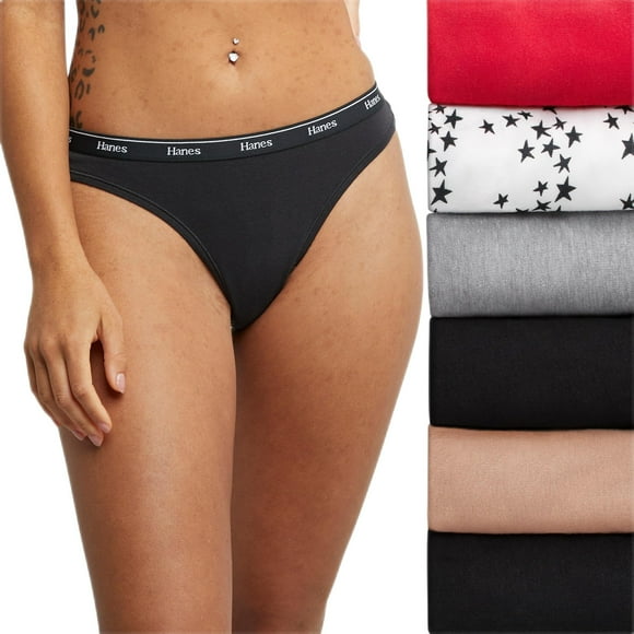 Tanga Hanes Originals para mujer, 2 unidades grandes, paquete de 6