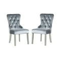 thumbnail image 2 of Newboti Furniture Glam Dark Gray Flannelette 2pcs Side Chairs Acrylic Tufted Upholstered Dining Chairs Wingback Design 92791, 2 of 10