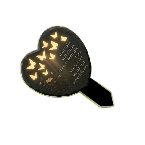 Heart Memorial Plaques Stake Sympathy Grave Markers for Cemetery Garden Decorations