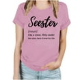thumbnail image 4 of Virmaxy Seester Like Sister Only Cooler Womens Trendy Letter Printed Dressy Tops Round Neck Short Sleeve Loose Blouses Comfy Tunic Tops Summer Fashion Casual Baggy Basic Tee Pink-B M, 4 of 4