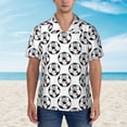 thumbnail image 2 of Fotbe Happy Football Camisa Hawaiana para Hombre Unisex – Camisa Casual de Verano con Botones de Manga Corta de Algodón y Lino,XX-Large, 2 of 7