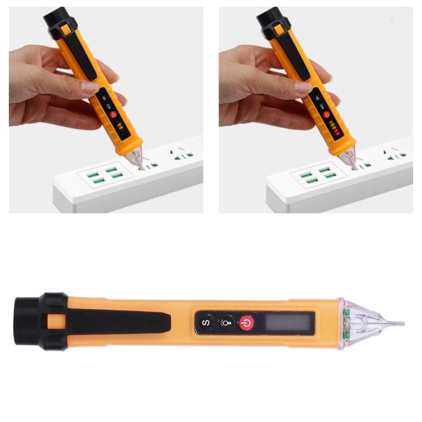 Detector de VoltaJe de Corriente Instrumento Digital de Sin de Medicióe de Pluma de Prueba AC121000V, Pluma de Prueba Electra, Pluma de Prueba para Estudiantes de Ingenieria