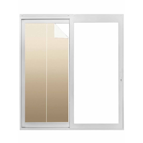 Brown Beige Window Privacy Film, Gradient Monochrome Modern Country Static Cling UV Sun Blocking Tint Film Heat Control Windows Films for Bedroom Bathroom, Window Stickers 35.4"x78.7"