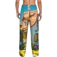 thumbnail image 7 of Salouo Cozy Cartoon Backyard Print Pajama Pants for Men, Lounge Pants Elastic Waistband Casual Men's sleepwear Loungewear Sleep Pajama Pant -Medium, 7 of 7