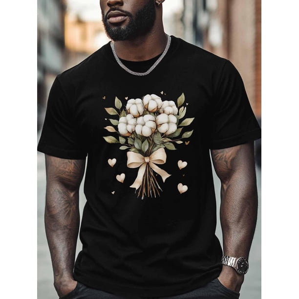 Cotton Graphic Short Sleeve Men's T-Shirt