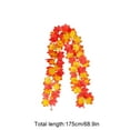 thumbnail image 3 of KeirineCC 1PCS Orange Leaf Garland,5.8Ft Halloween Garland Artificial Maple Leaf Autumn Hanging Fall Vines Thanksgiving Decorations Fall Decor,Maple Leaf Dining Table Front Door Decor,A, 3 of 9