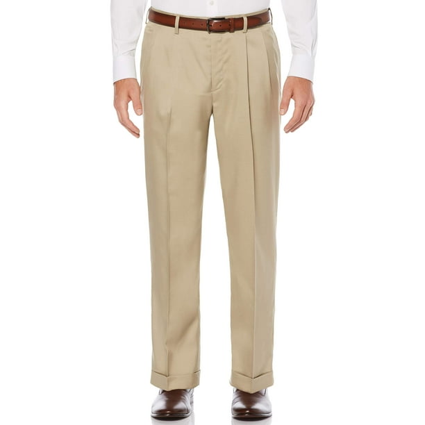 Savane Big & Tall Pleated Stretch Crosshatch Dress Pant
