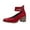 Wine, variant on Mostsola Heels for Women Closed Toe Dress Shoes Ankle Strap Zipper Block Heeled Pumps Shoes