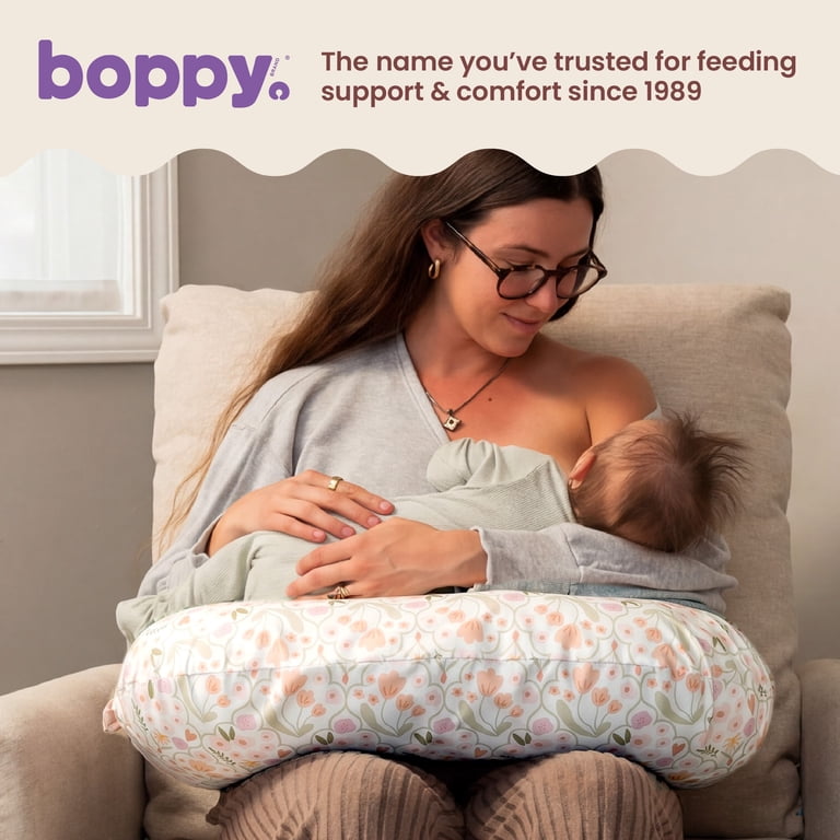 Boppy Nursing Pillow, Peach Floral Trellis photo 2