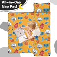 thumbnail image 4 of Basketball and Drink Orange Pattern Teens Toddler Nap Mat with Pillow, Sleeping Mat Bag for Preschool Daycare 60"x20", 4 of 6