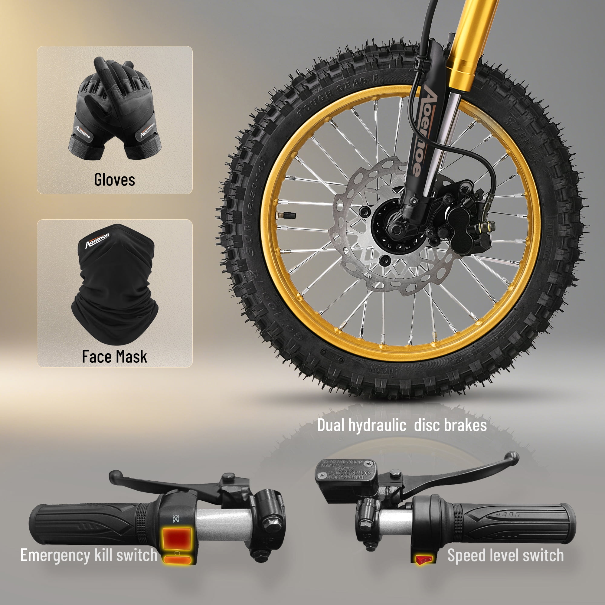 Electric Dirt Bike with 3000W Motor, Tcdjtc Electric Motorcycle with 37MPH Max Speed, Kids & Adults Dirt Bike for Ages 13 and up, Kids Motorcycle with 50 Miles Max Range, Dual Hydraulic Disc Brakes