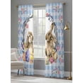 thumbnail image 4 of Easter Bunny Sheer Curtains 84 Inch Length 2 Panels Set Window Treatments, Spring Easter Eggs Chick Floral Blue Check Rod Pocket Semi Curtains for Living Room/Bedroom/Kitchen Décor, 104"W x 84"L, 4 of 7