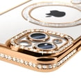 thumbnail image 3 of Entronix Magnetic Crystal Case for iPhone 15, Luxury Rhinestone Cute Bumper Cover for Girls, Gold, 3 of 6