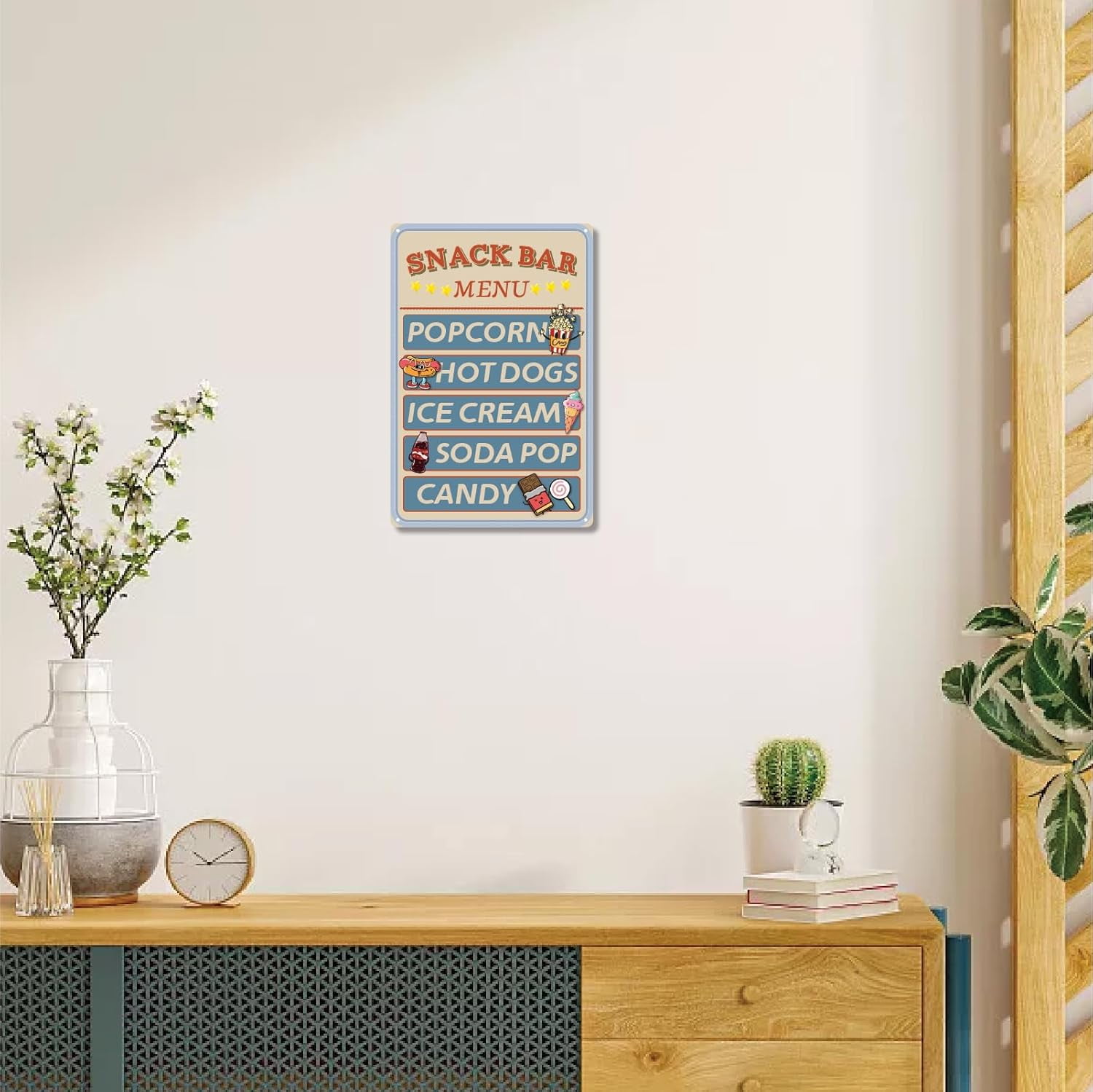 Snack Bar Menu Metal Tin Signcorn Hot Dogs Ice Cream Soda Candy