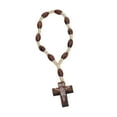 thumbnail image 4 of Rosario de cuentas de madera, pequeño rosario portátil de madera, rosario cruzado, rendimiento confiable Jadeshay A, 4 of 8
