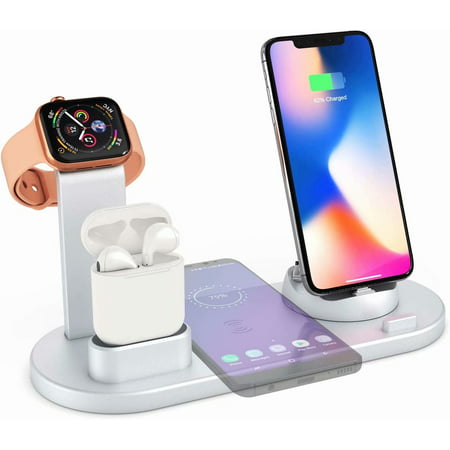 Cyber Monday!!Wireless Charger, 4 in 1 Wireless Charging Stand for Apple Watch and Airpod, Charging Station for Multiple Devices,Qi Fast Charging Dock for iPhone Samsung