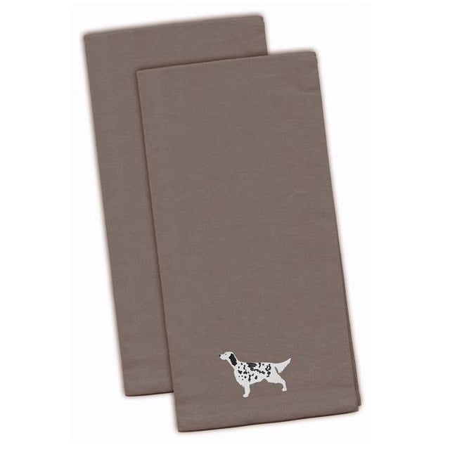 Carolines Treasures BB3381GYTWE English Setter Gray Embroidered Kitchen Towel - Set of 2