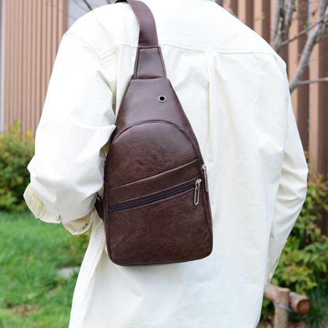 HOARBOEG Strap Bag Crossbody Backpack With USB Hole With Headphone Hole Strap Backpack Hiking Backpack Multipurpose Crossbody Chest Bag