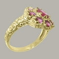 thumbnail image 3 of LBG British Made 9k Yellow Gold Natural Pink Tourmaline Womens Promise Ring - 33 size options - Size 9.5, 3 of 8