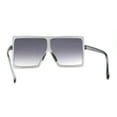 thumbnail image 4 of Pop Color Squared Rectangular Flat Top Mob Plastic Oversize Sunglasses Slate Smoke, 4 of 4