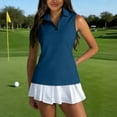thumbnail image 2 of Hearthz Women's Sleeveless Golf Polo Shirts Quarter Zip Collared Womens Shirts Quick Dry Workout Tennis Woman Polo Shirt, 2 of 8