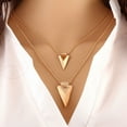 thumbnail image 1 of Collar para mujer, joyería para mujer, joyería para mujer, collar llamativo con colgante de cadena de oro de dos capas para mujer, 1 of 2