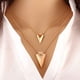thumbnail image 1 of Collar para mujer, joyería para mujer, joyería para mujer, collar llamativo con colgante de cadena de oro de dos capas para mujer, 1 of 2